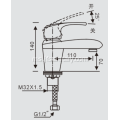 Panas menjual Spout Short Short Brass Basin Faucet